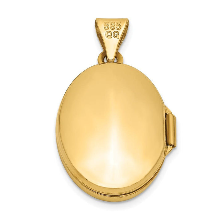 Lovely Rita's Pendants & Charms 14K Yellow Gold Scalloped Border 17mm Oval Locket