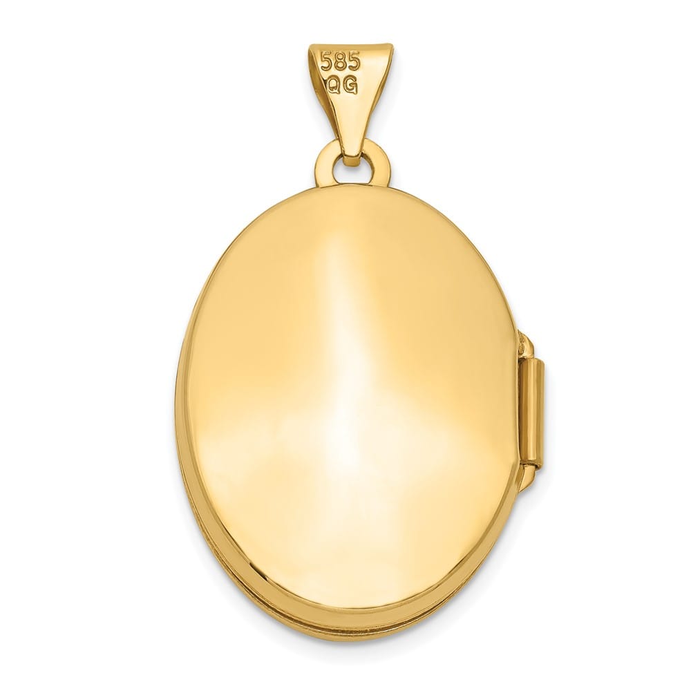 Lovely Rita's Pendants & Charms 14K Yellow Gold Domed Scroll Design 21mm Oval Locket