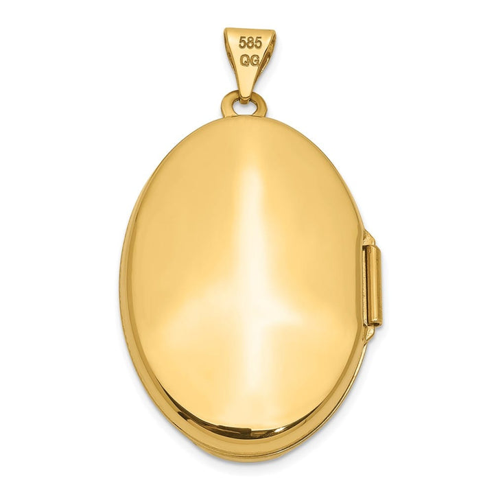 Lovely Rita's Pendants & Charms 14K Yellow Gold Polished Domed Plain 26mm Oval Locket