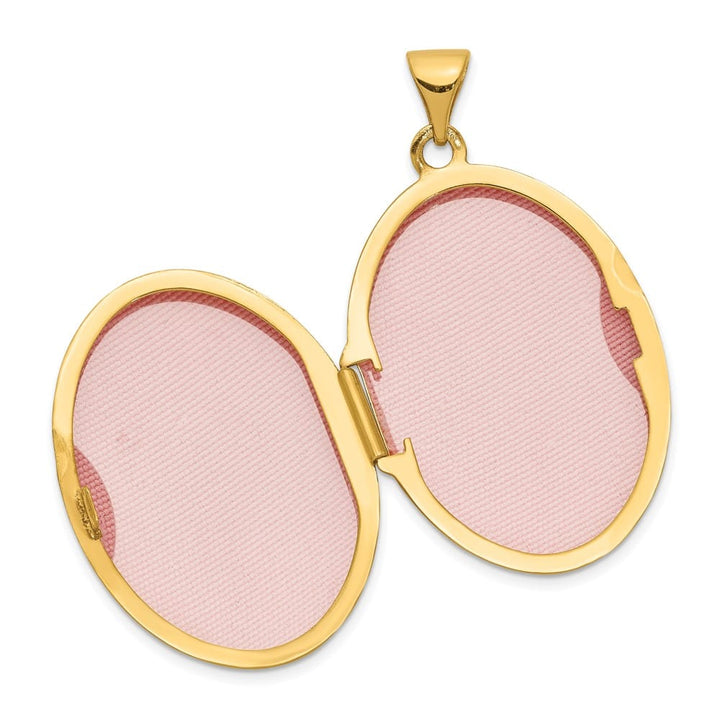 Lovely Rita's Pendants & Charms 14K Yellow Gold Polished Domed Plain 26mm Oval Locket