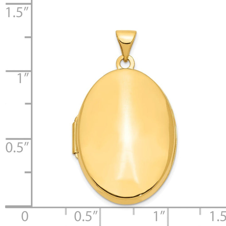 Lovely Rita's Pendants & Charms 14K Yellow Gold Polished Domed Plain 26mm Oval Locket