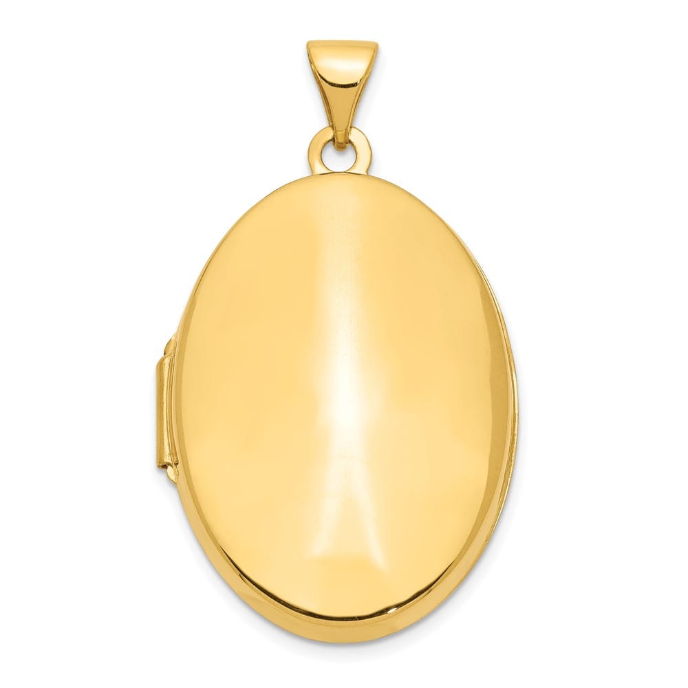 Lovely Rita's Pendants & Charms 14K Yellow Gold Polished Domed Plain 26mm Oval Locket