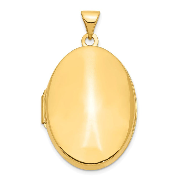Lovely Rita's Pendants & Charms 14K Yellow Gold Polished Domed Plain 26mm Oval Locket