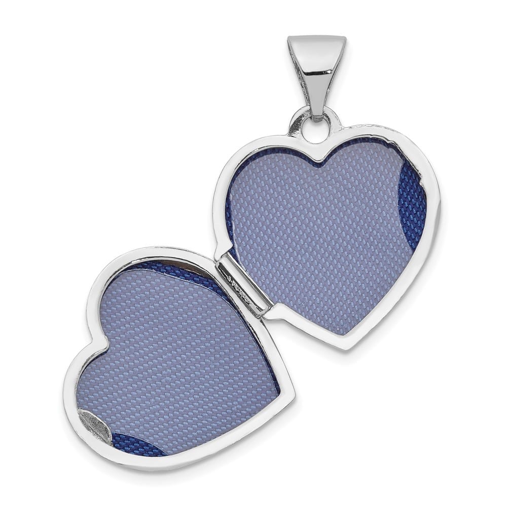 Lovely Rita's Pendants & Charms 14K White Gold Polished Scrolled 15mm Heart Locket