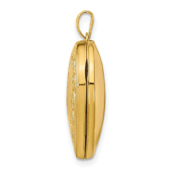Lovely Rita's Pendants & Charms 14K Yellow Gold Scallop Design 21mm Heart Locket