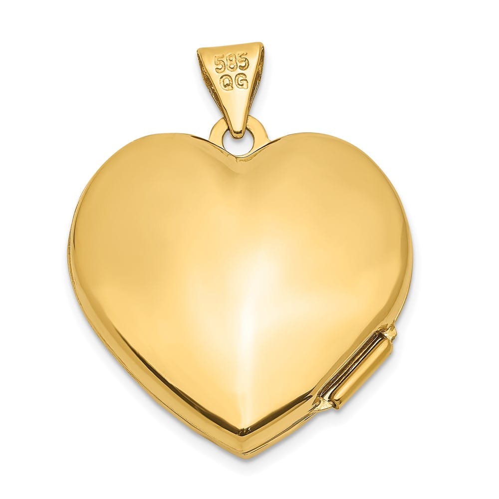 Lovely Rita's Pendants & Charms 14K Yellow Gold Scallop Design 21mm Heart Locket