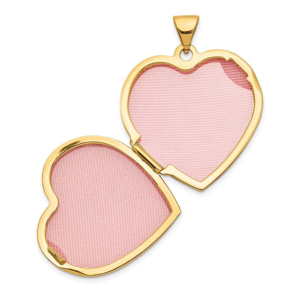 Lovely Rita's Pendants & Charms 14K Yellow Gold Scallop Design 21mm Heart Locket