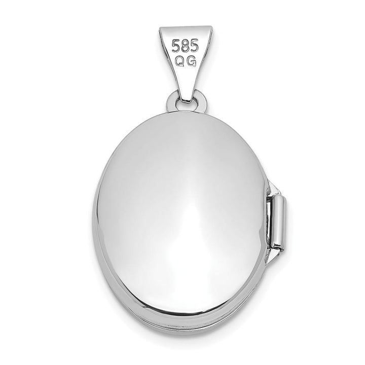 Lovely Rita's Pendants & Charms 14K White Gold Polished Plain 17mm Oval Locket