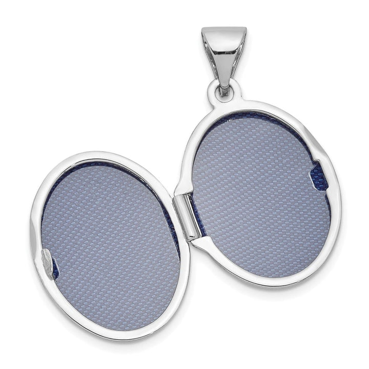 Lovely Rita's Pendants & Charms 14K White Gold Polished Plain 17mm Oval Locket