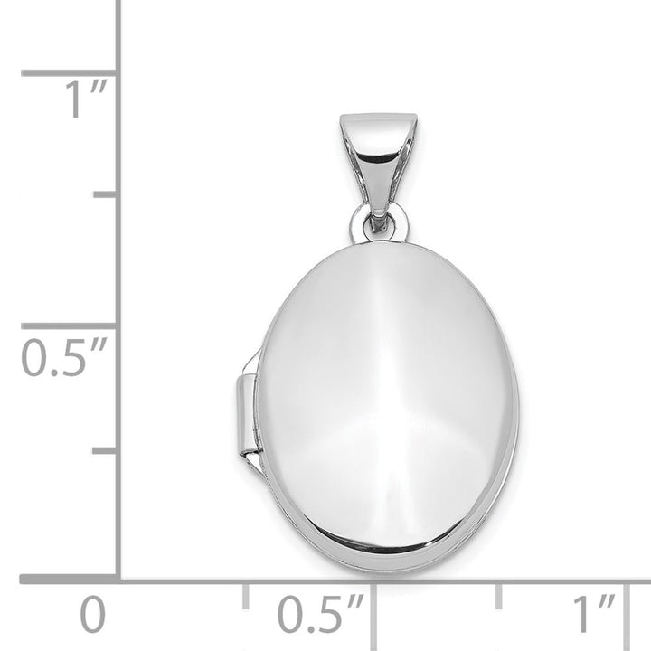 Lovely Rita's Pendants & Charms 14K White Gold Polished Plain 17mm Oval Locket