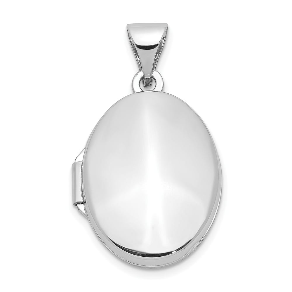 Lovely Rita's Pendants & Charms 14K White Gold Polished Plain 17mm Oval Locket