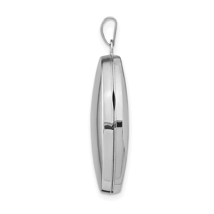 Lovely Rita's Pendants & Charms 14K White Gold Polished Domed Plain 26mm Oval Locket