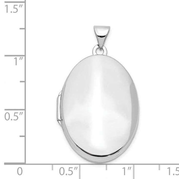 Lovely Rita's Pendants & Charms 14K White Gold Polished Domed Plain 26mm Oval Locket