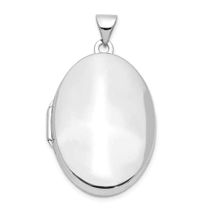 Lovely Rita's Pendants & Charms 14K White Gold Polished Domed Plain 26mm Oval Locket