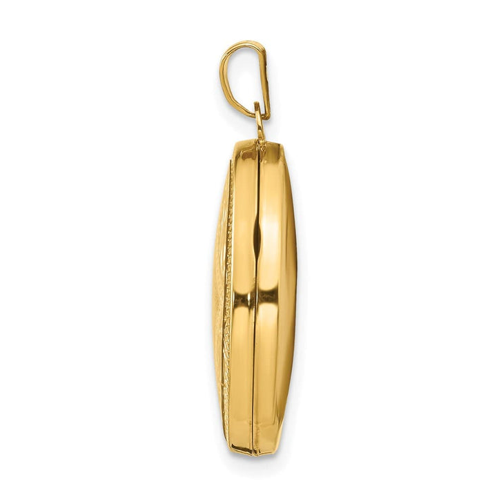 Lovely Rita's Pendants & Charms 14K Yellow Gold Diamond-shaped Design 21mm Oval Locket