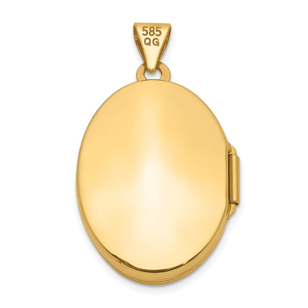 Lovely Rita's Pendants & Charms 14K Yellow Gold Diamond-shaped Design 21mm Oval Locket