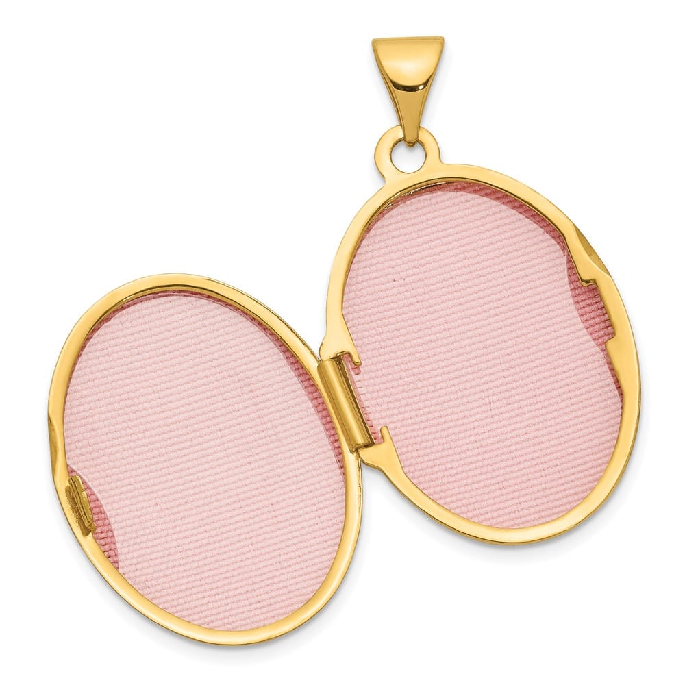 Lovely Rita's Pendants & Charms 14K Yellow Gold Heart Border 21mm Oval Locket