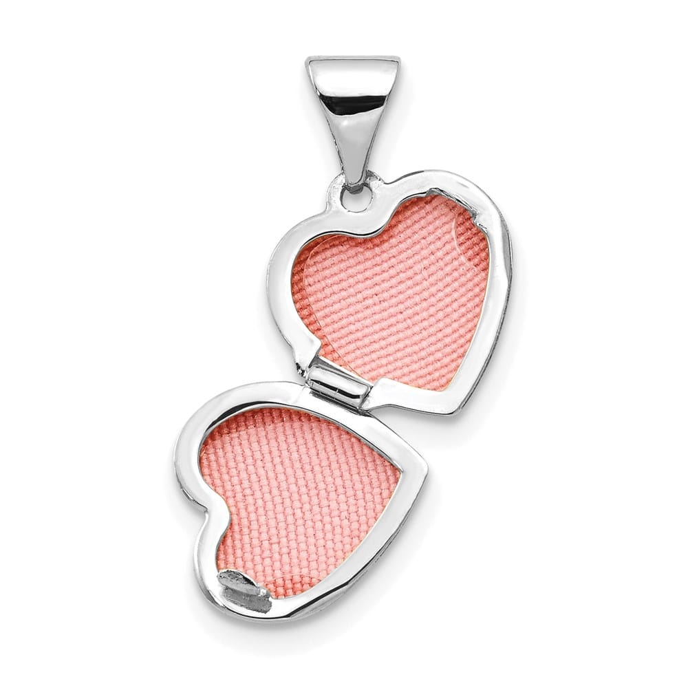 Lovely Rita's Pendants & Charms 14K White Gold Polished Plain 10mm Heart Locket
