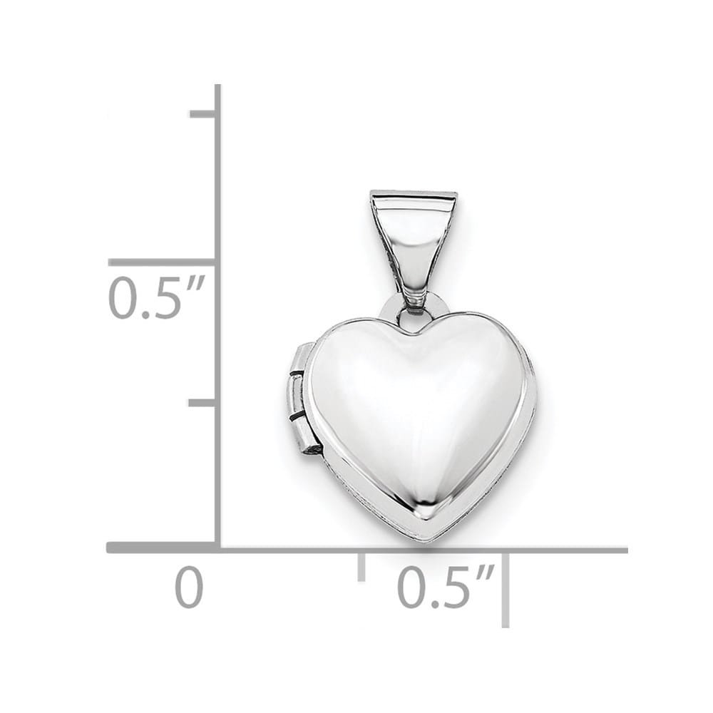 Lovely Rita's Pendants & Charms 14K White Gold Polished Plain 10mm Heart Locket