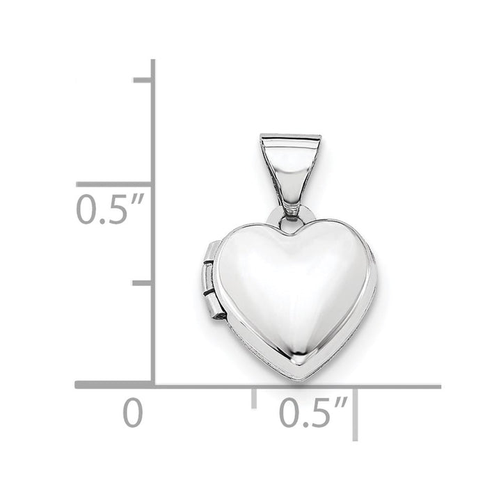 Lovely Rita's Pendants & Charms 14K White Gold Polished Plain 10mm Heart Locket