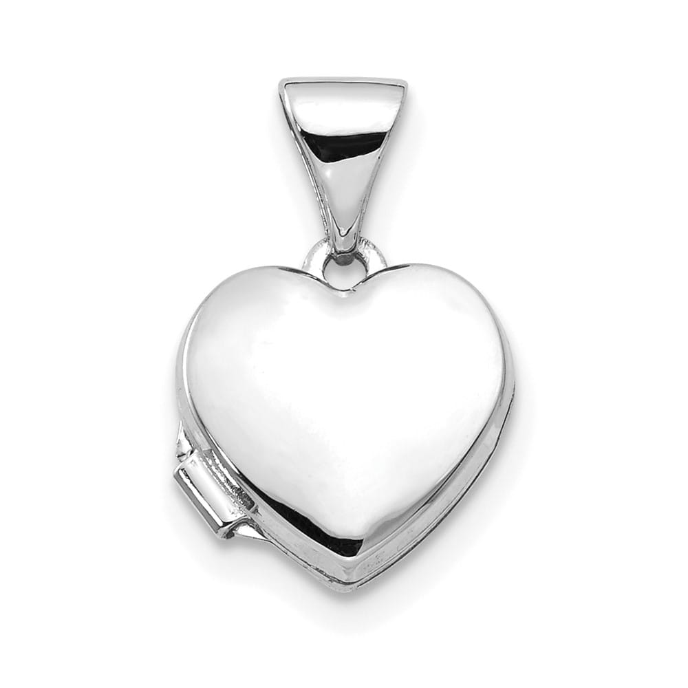 Lovely Rita's Pendants & Charms 14K White Gold Polished Plain 10mm Heart Locket