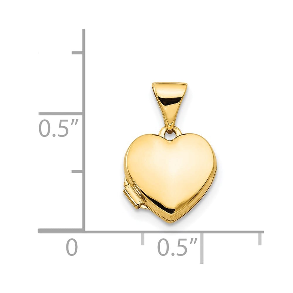 Lovely Rita's Pendants & Charms 14K Yellow Gold Polished Plain 10mm Heart Locket