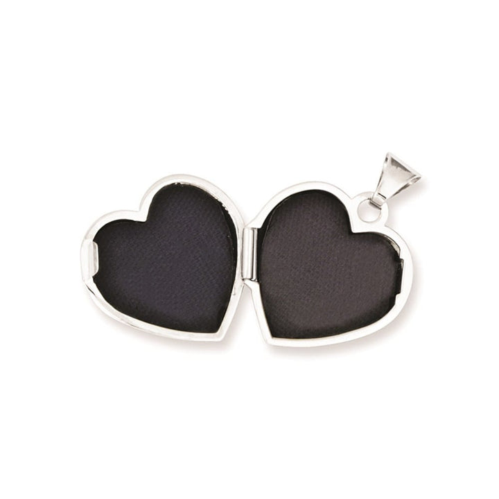 Lovely Rita's Pendants & Charms 14K White Gold Polished Plain 15mm Heart Locket