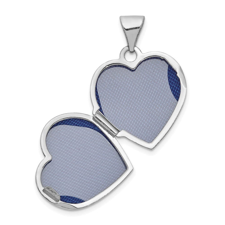 Lovely Rita's Pendants & Charms 14K White Gold Polished Plain 15mm Heart Locket