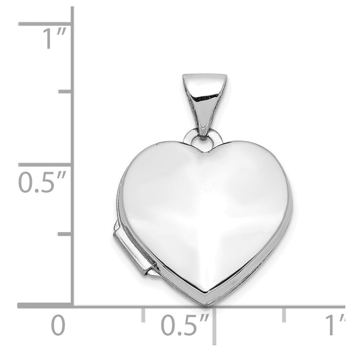Lovely Rita's Pendants & Charms 14K White Gold Polished Plain 15mm Heart Locket