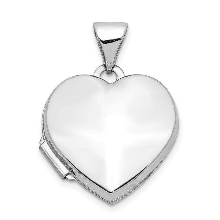 Lovely Rita's Pendants & Charms 14K White Gold Polished Plain 15mm Heart Locket