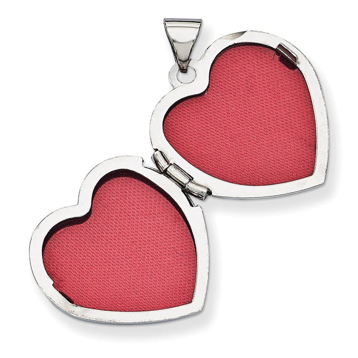 Lovely Rita's Pendants & Charms 14K White Gold Diamond Claddagh with Poem on Reverse 18mm Heart Locket