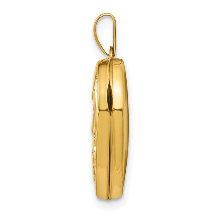 Lovely Rita's Pendants & Charms 14K Yellow Gold Scrolled Reverses to LOVE YOU 18mm Heart Locket