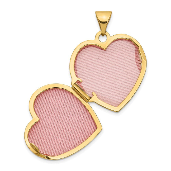 Lovely Rita's Pendants & Charms 14K Yellow Gold Scrolled Reverses to LOVE YOU 18mm Heart Locket