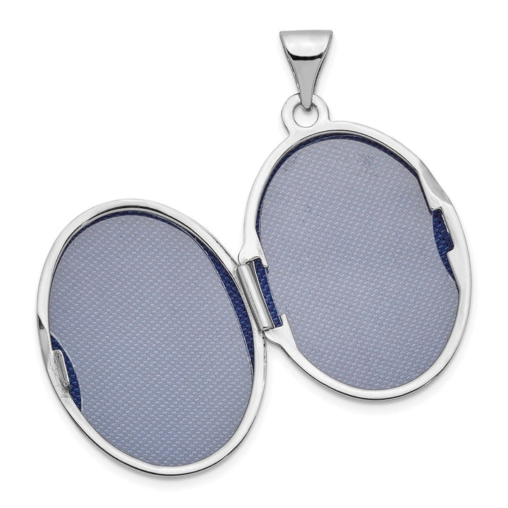 Lovely Rita's Pendants & Charms 14K White Gold Leaf Swirl with LOVE YOU ALWAYS 21mm Oval Locket