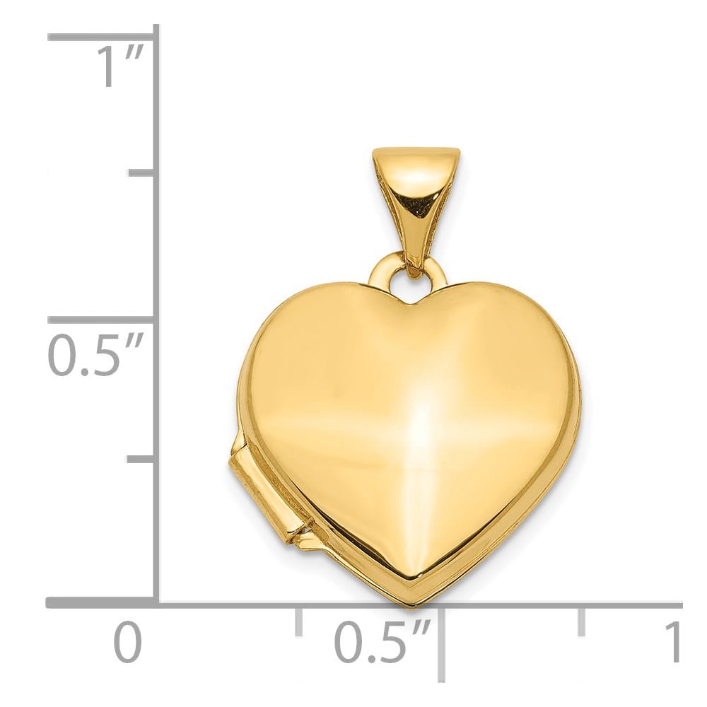 Lovely Rita's Pendants & Charms 14K Yellow Gold Polished Plain 15mm Heart Locket