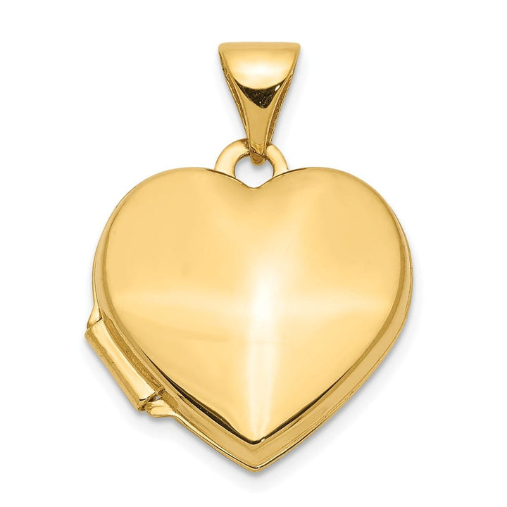 Lovely Rita's Pendants & Charms 14K Yellow Gold Polished Plain 15mm Heart Locket