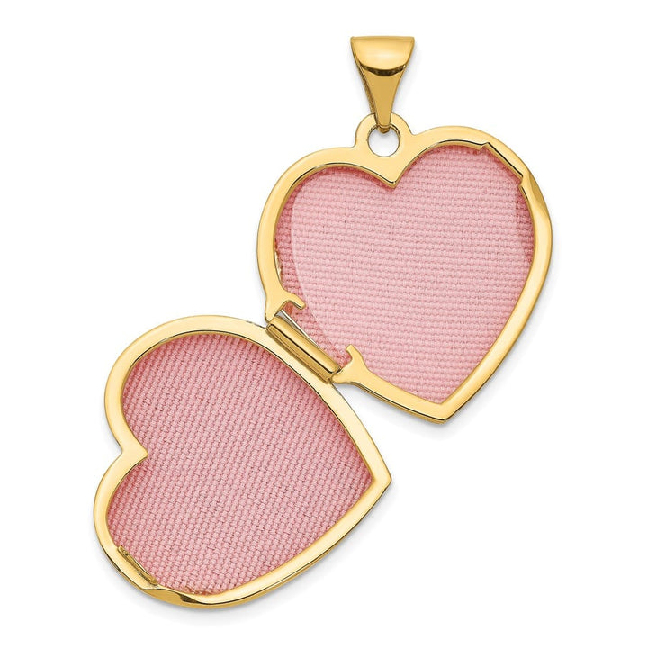Lovely Rita's Pendants & Charms 14K Yellow Gold DAUGHTER Script Floral 18mm Heart Locket