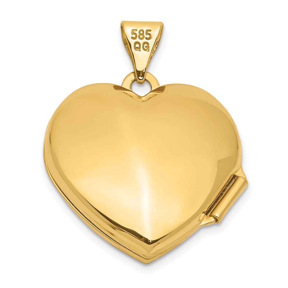 Lovely Rita's Pendants & Charms 14K Yellow Gold Polished Floral 18mm Heart Locket