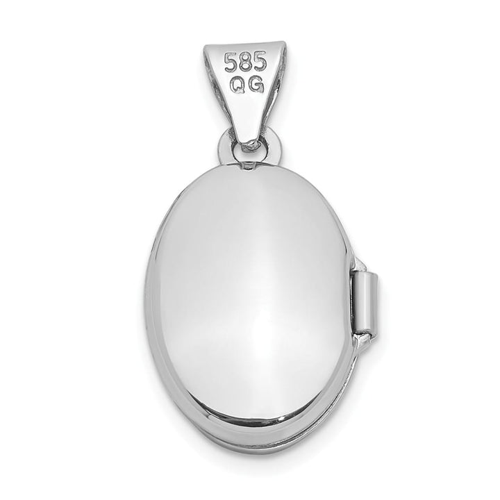 Lovely Rita's Pendants & Charms 14K White Gold Polished Plain 13mm Oval Locket