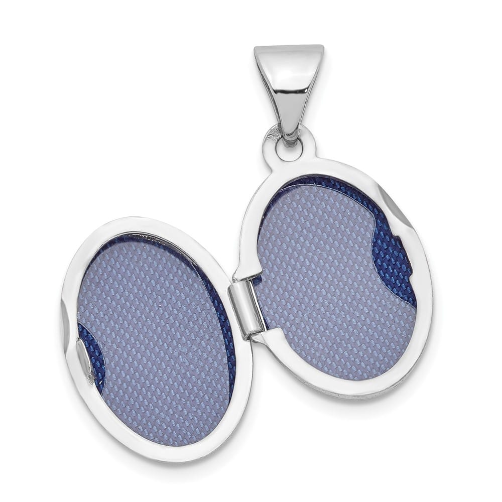 Lovely Rita's Pendants & Charms 14K White Gold Polished Plain 13mm Oval Locket