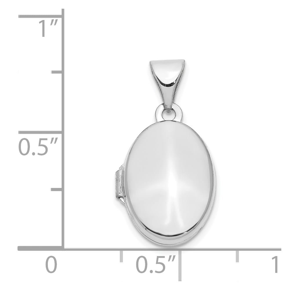 Lovely Rita's Pendants & Charms 14K White Gold Polished Plain 13mm Oval Locket