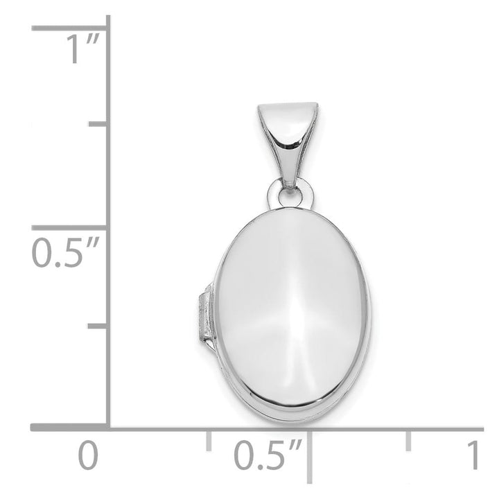 Lovely Rita's Pendants & Charms 14K White Gold Polished Plain 13mm Oval Locket