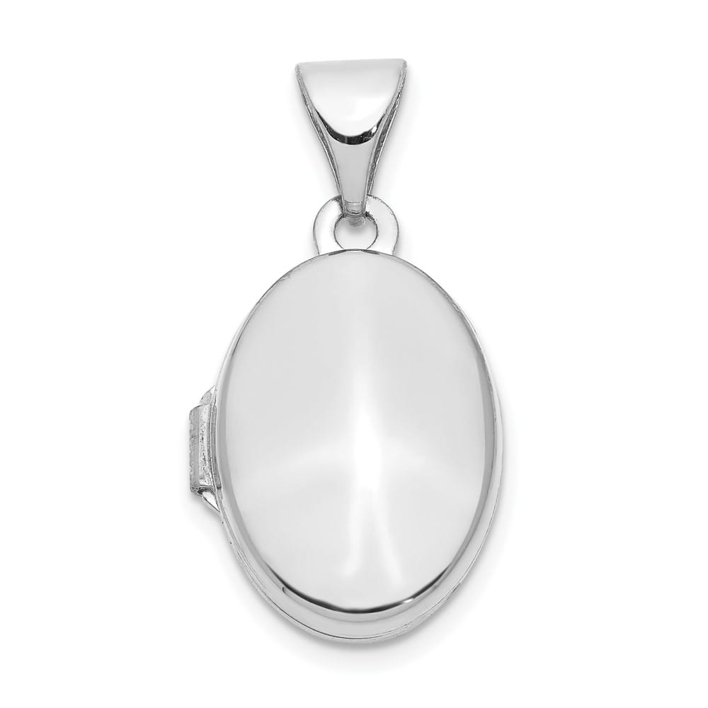 Lovely Rita's Pendants & Charms 14K White Gold Polished Plain 13mm Oval Locket