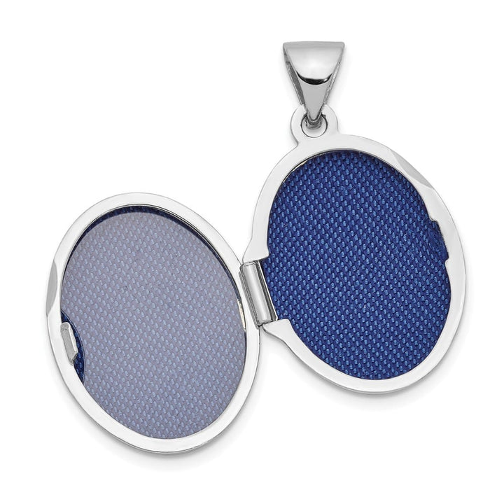 Lovely Rita's Pendants & Charms 14K White Gold Scalloped Border 17mm Oval Locket