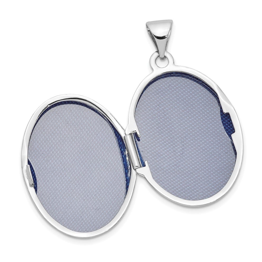 Lovely Rita's Pendants & Charms 14K White Gold Floral Border 21mm Oval Locket