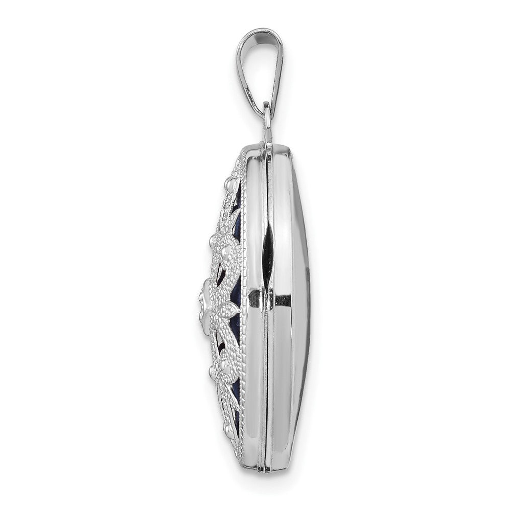 Lovely Rita's Pendants & Charms 14K White Gold Diamond Vintage Filigree 21mm Oval Locket