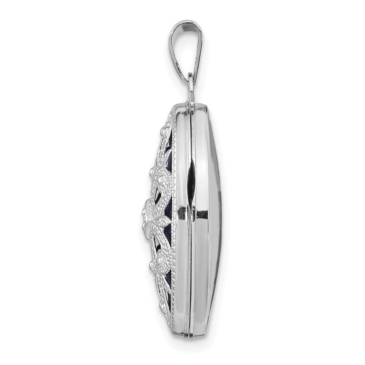 Lovely Rita's Pendants & Charms 14K White Gold Diamond Vintage Filigree 21mm Oval Locket