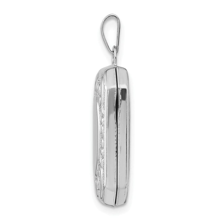 Lovely Rita's Pendants & Charms 14K White Gold Fancy Border 20x15mm Rectangle Locket