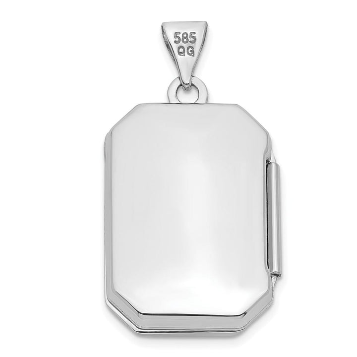 Lovely Rita's Pendants & Charms 14K White Gold Fancy Border 20x15mm Rectangle Locket