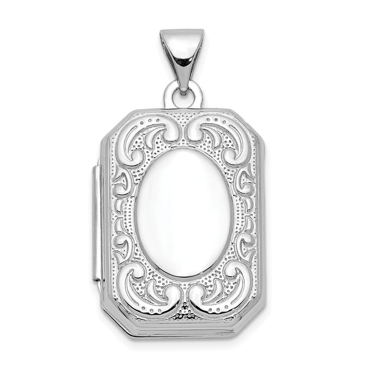 Lovely Rita's Pendants & Charms 14K White Gold Fancy Border 20x15mm Rectangle Locket